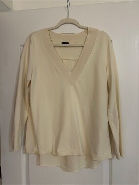 V-Neck Cream Women’s Sweater